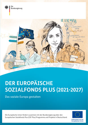 Cover: ESF Plus-Programmbroschüre: Der Europäische Sozialfonds Plus - Förderperiode 2021-2027
